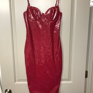 Fashion Nova latex midi dress